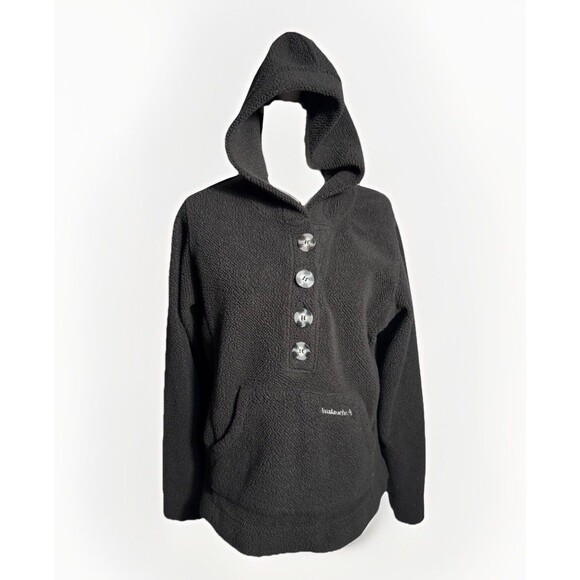 Avalanche Outdoor Supply Company Thermal Hoodie Medium womens black with buttons - Picture 1 of 10